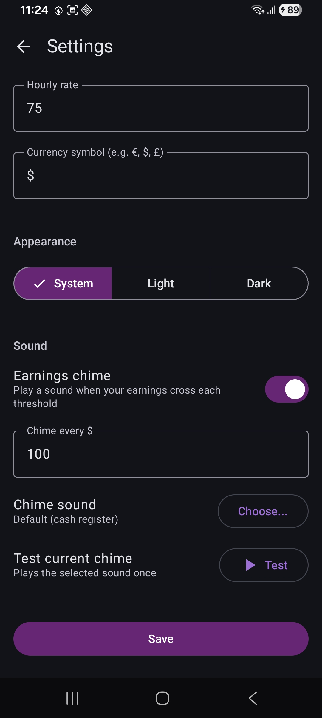 TCKR settings
