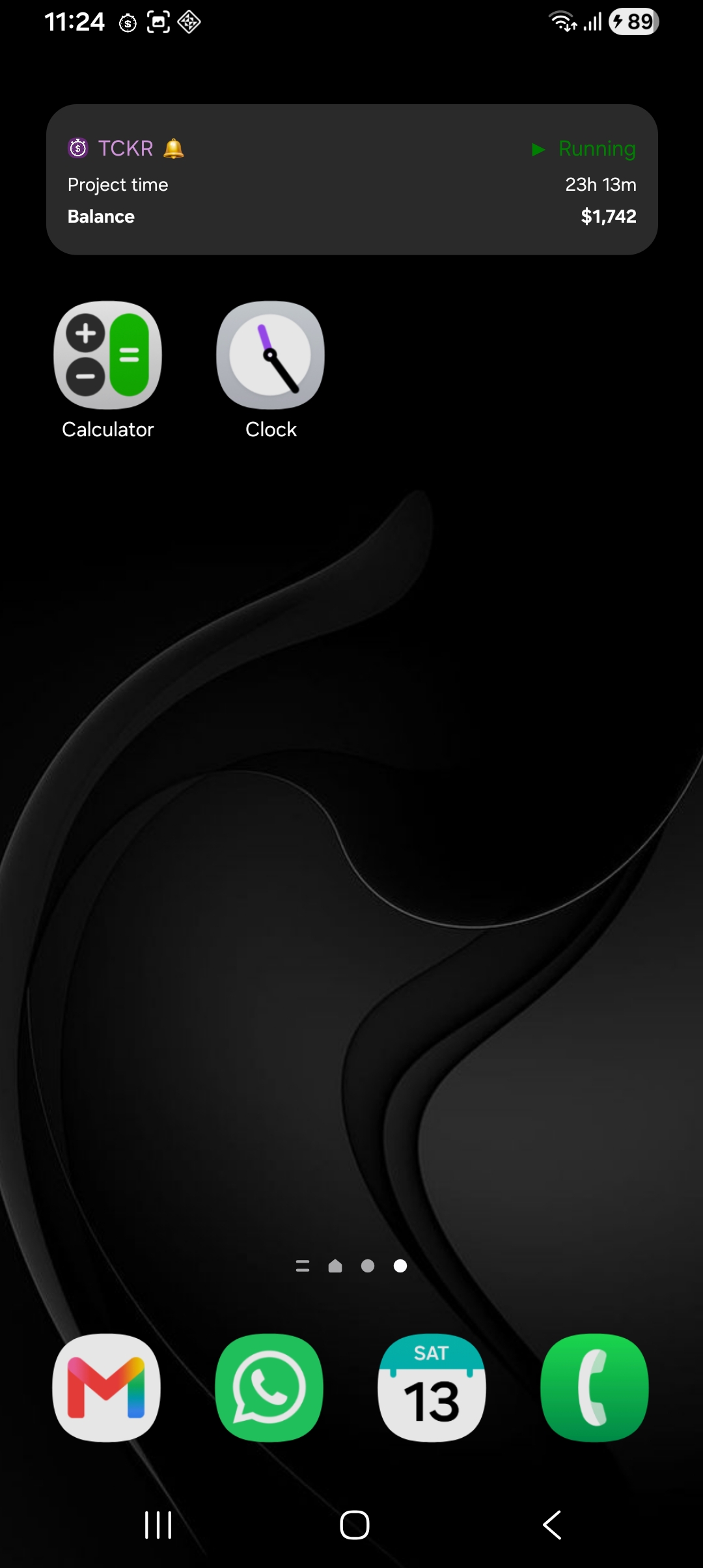 TCKR home screen widget